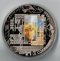 Seit 1997_10.00 Banknote_Le Corbusier_Note auf Medaille