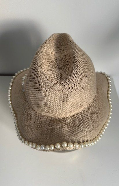 Chapeaux, bonnets & casquettes: Hübscher Sonnenhut mit Perlen bestickt, Beach Sonne Sommer – D'occasion à Genève par and_nv8c 2