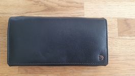Damen Portemonnaie echtes Leder schwarz TOP Zustand !
