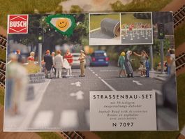 Busch Straßenbau-Set Spur N 7097, Nagelneu Orginal Verpackt