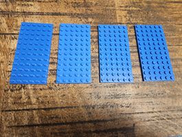 lego 3028 lot de 4 pièces Blue Plate 6 x 12