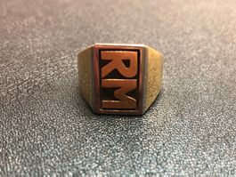 Siegelring "RM" aus 18 Karat Gelbgold Au 750