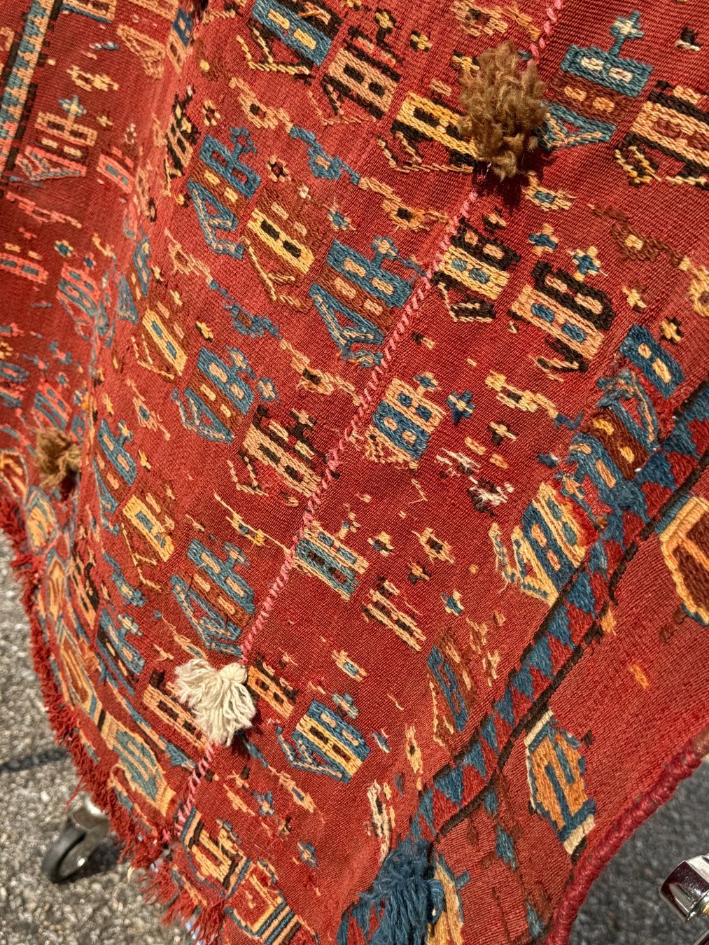 Tapis: Satteldecke oder Lasttierdecke Sileh-Technik end 19th 104x80 – D'occasion à Vacallo par cri_229f 2