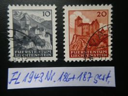 FL 1943 Nr. 186+187 gestempelt