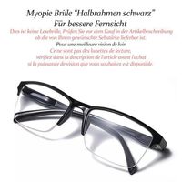 Fernsichtbrille Halbrahmen schwarz -1.0 -3.5