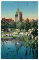 Basel, Botanischer Garten mit Spalentor, gelaufen 1915