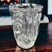 Vase vintage verre sodium par F. Peceny pour Heřmanova Hut