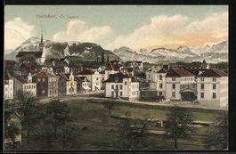 Hochdorf, Ortsansicht mit Kirche und Geb