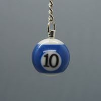 "10" Billardkugel Schlüsselanhänger, bla