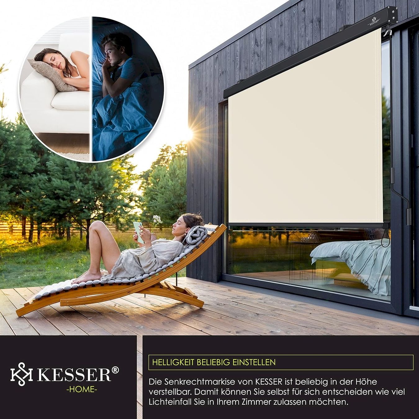 Marquises: Aussen-Senkrechtmarkise 200x250 beige – Neuf avec emballage d'origine à Bottighofen par zaap 3