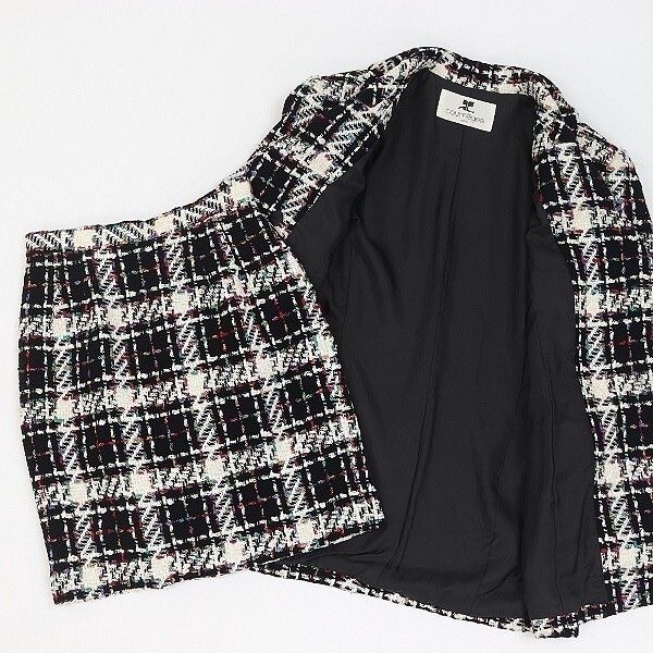 Giacche: Ensemble tailleur jupe en tweed Courrèges Paris  – Usato da Petit-Lancy venduto da VanderVault 3