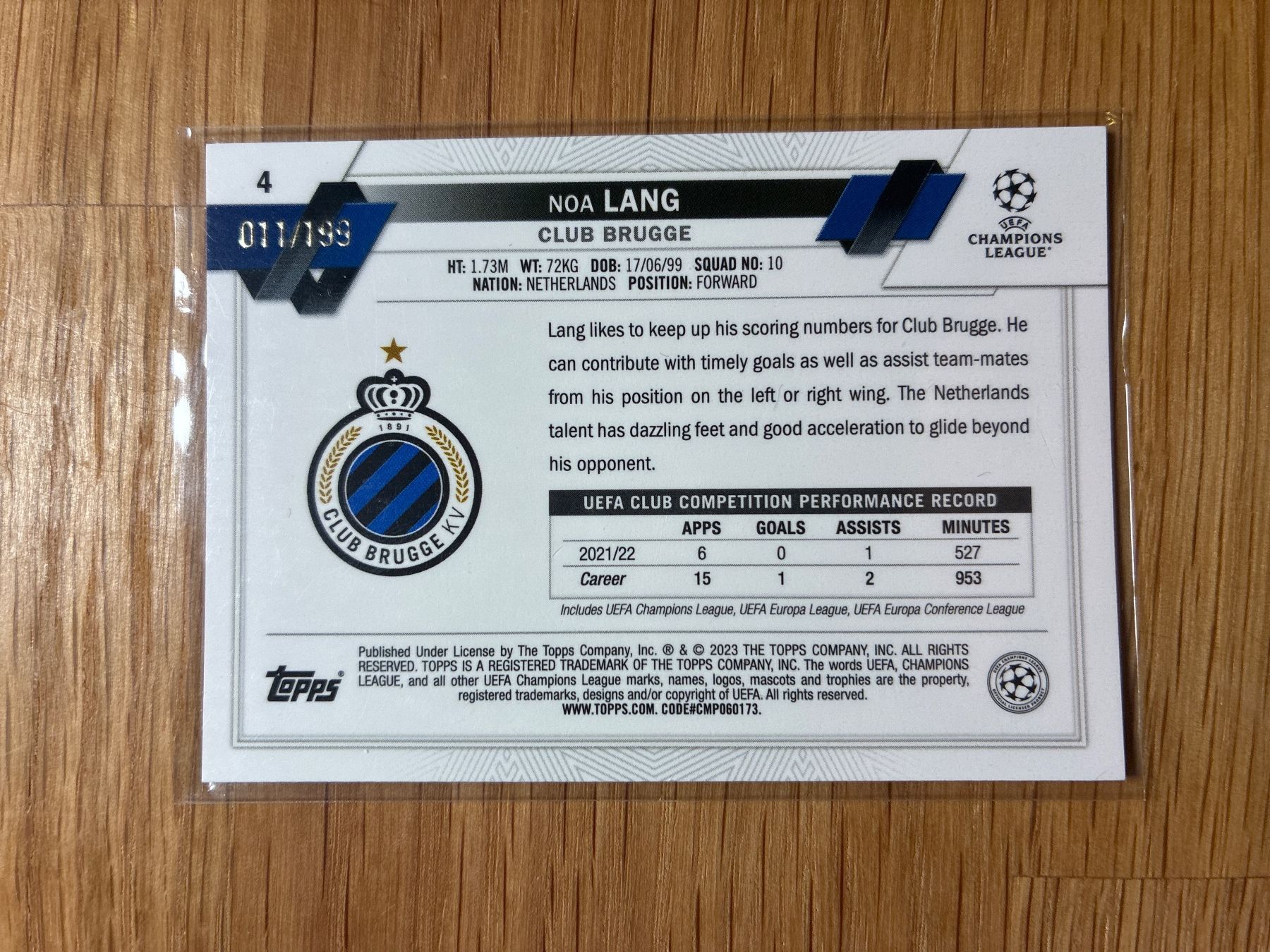 Panini Sammelbilder & Trading cards: Topps Chrome Noa Lang /199 – Gebraucht aus Wangenried von Garagara 1