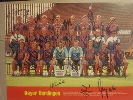 Bayer Uerdingen - 20x30cm Handsigniert - Saison 1989/90