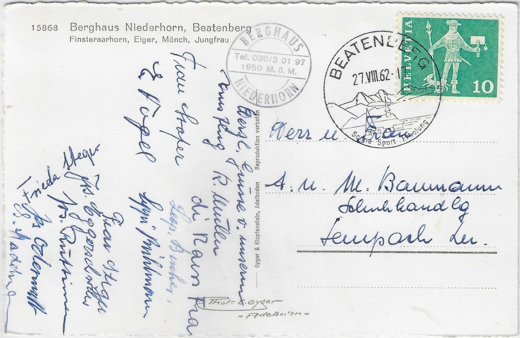 Cartoline postali: Berghaus Niederhorn, Beatenberg – Antico da Ettingen venduto da Kartenplanet 1