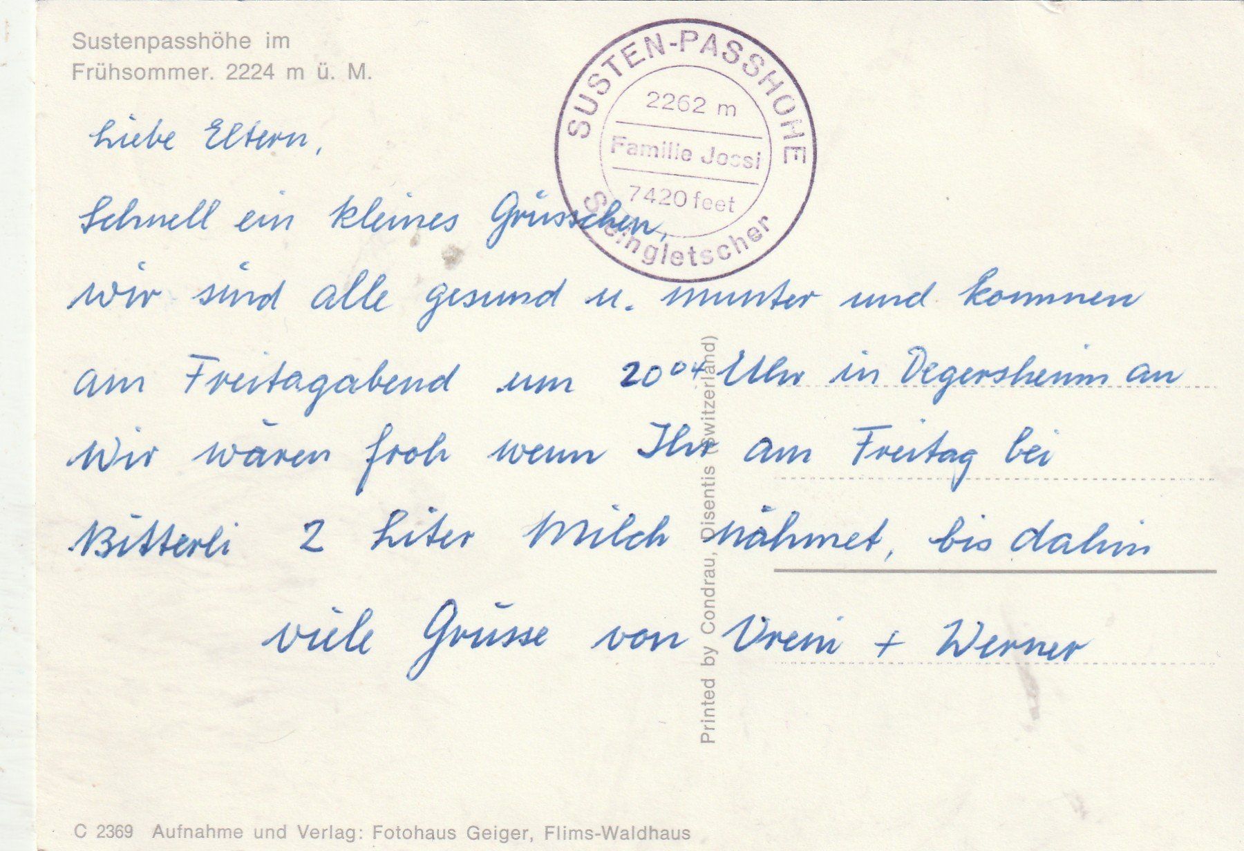 Cartoline postali: Berghaus Susten – Usato da Lumbrein venduto da made02 1