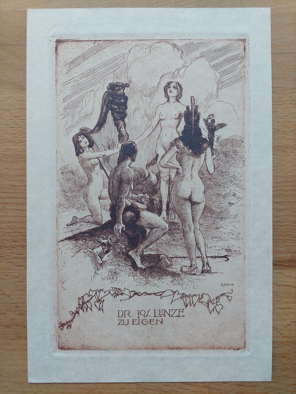 Gemälde: Exlibris Alfred Liebing - Original Radierung – Gebraucht aus Obfelden von Exlibris-Art