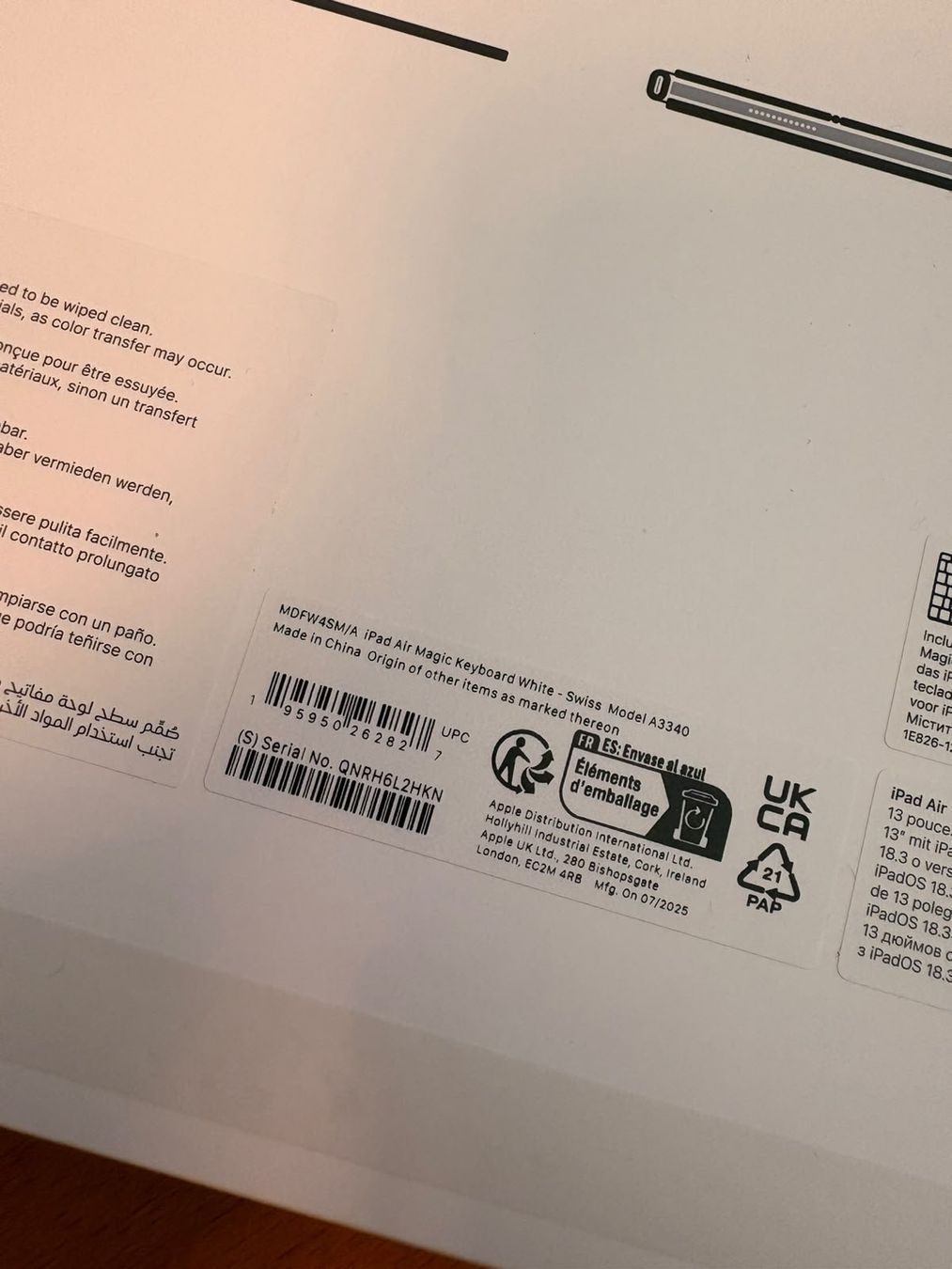 Apple Tastiere: Apple Magic Keyboard 13" (A3340) Blanc – Usato da Conthey venduto da hei_tg2p 2