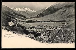 AK Andermatt, Ortsansicht mit Hospenthal
