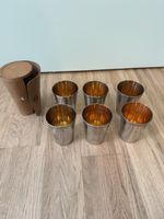 6 gobelets vintage en étui cuir "Made in Germany"☕🇩🇪