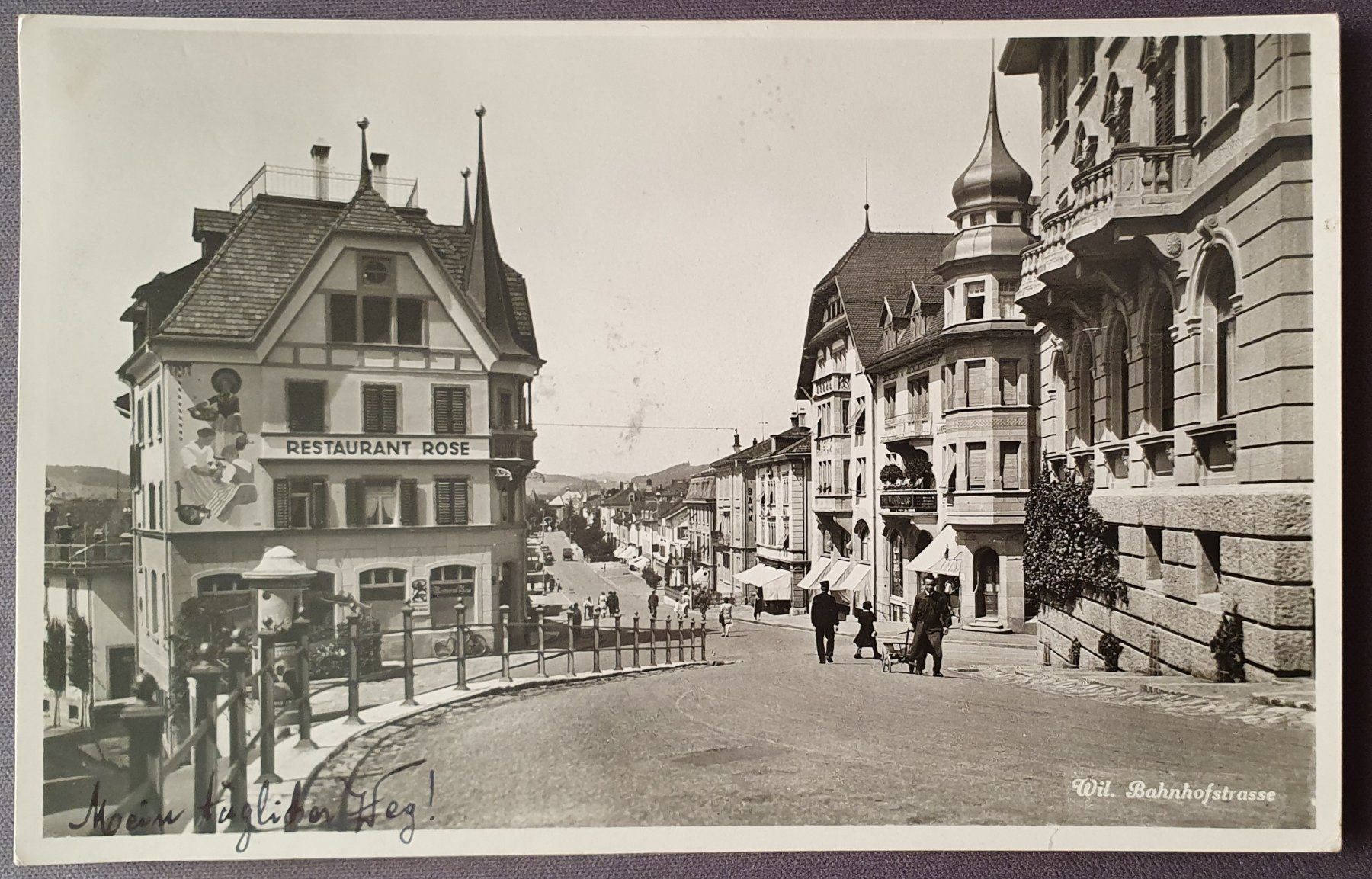 Cartoline postali: Wil 1936 - Bahnhofstrasse – Usato da Kreuzlingen venduto da Rschweiz1
