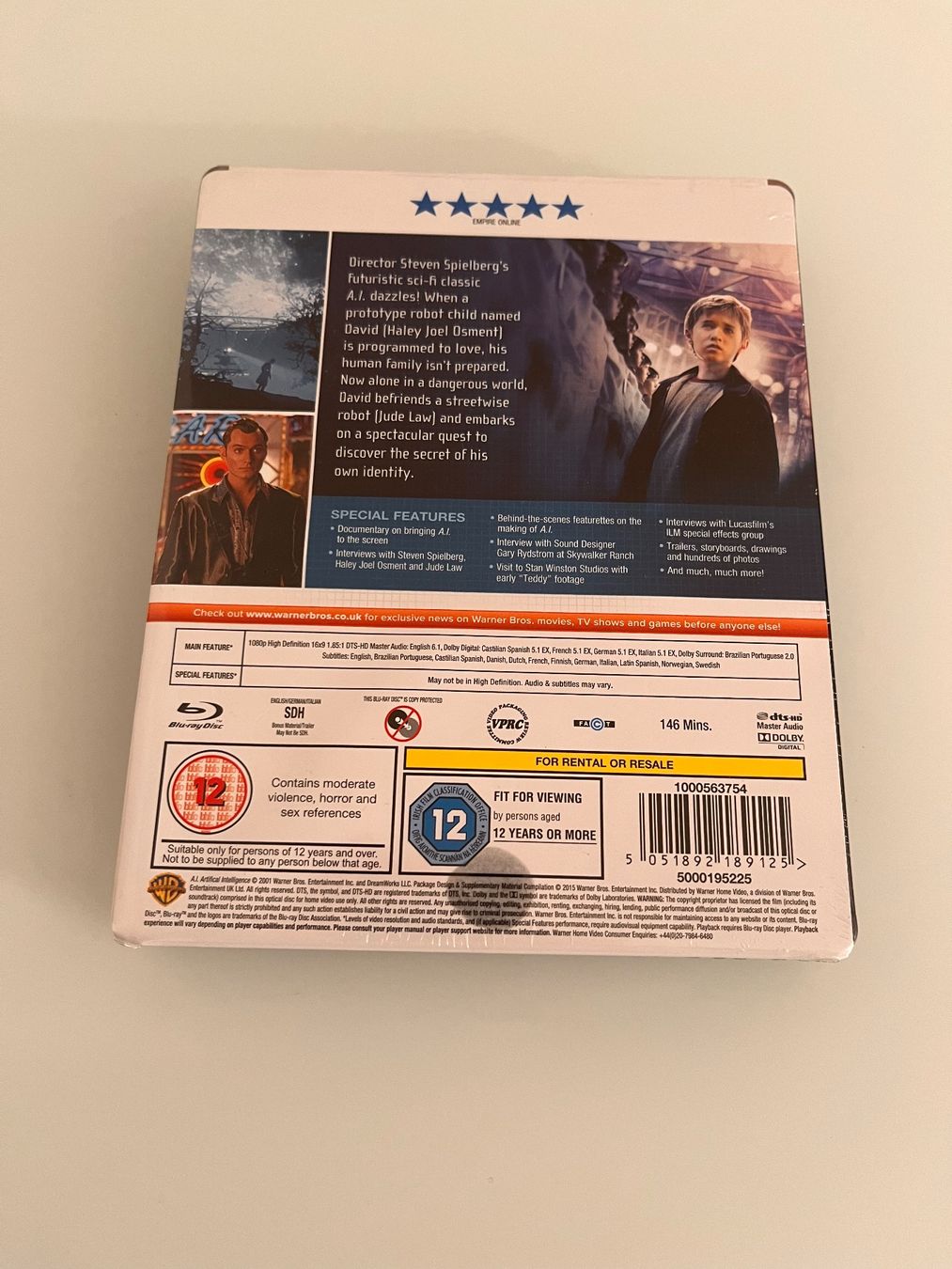Alle DVDs: A.I. Artificial Intelligence (Blu-Ray Disc - Steelbook) – Neu und originalverpackt aus Stabio von rao_x6pt 1