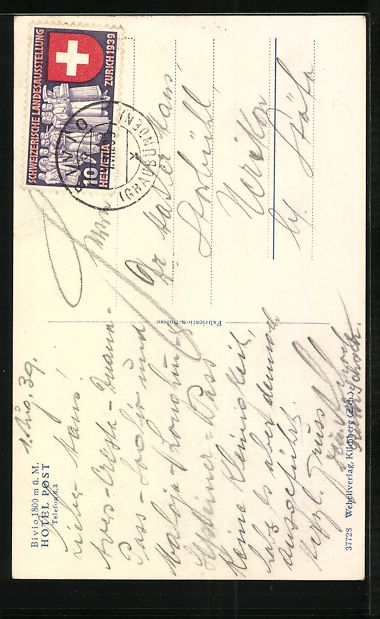 Cartoline postali: AK Bivio, Partie am Hotel Post, 1939 – Usato da Berlin venduto da bartko-reher 1