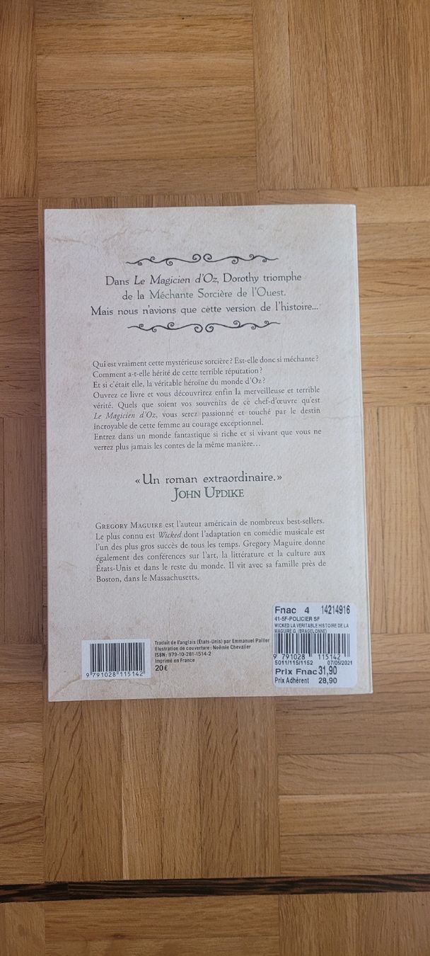 Livres: Wicked par Gregory Maguire – D'occasion à Lausanne par mar_82hp 1