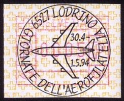 ATM 8A_Sonder-VO 6527 LODRINO_AEROFILATELIA 30.4.-1.5.94