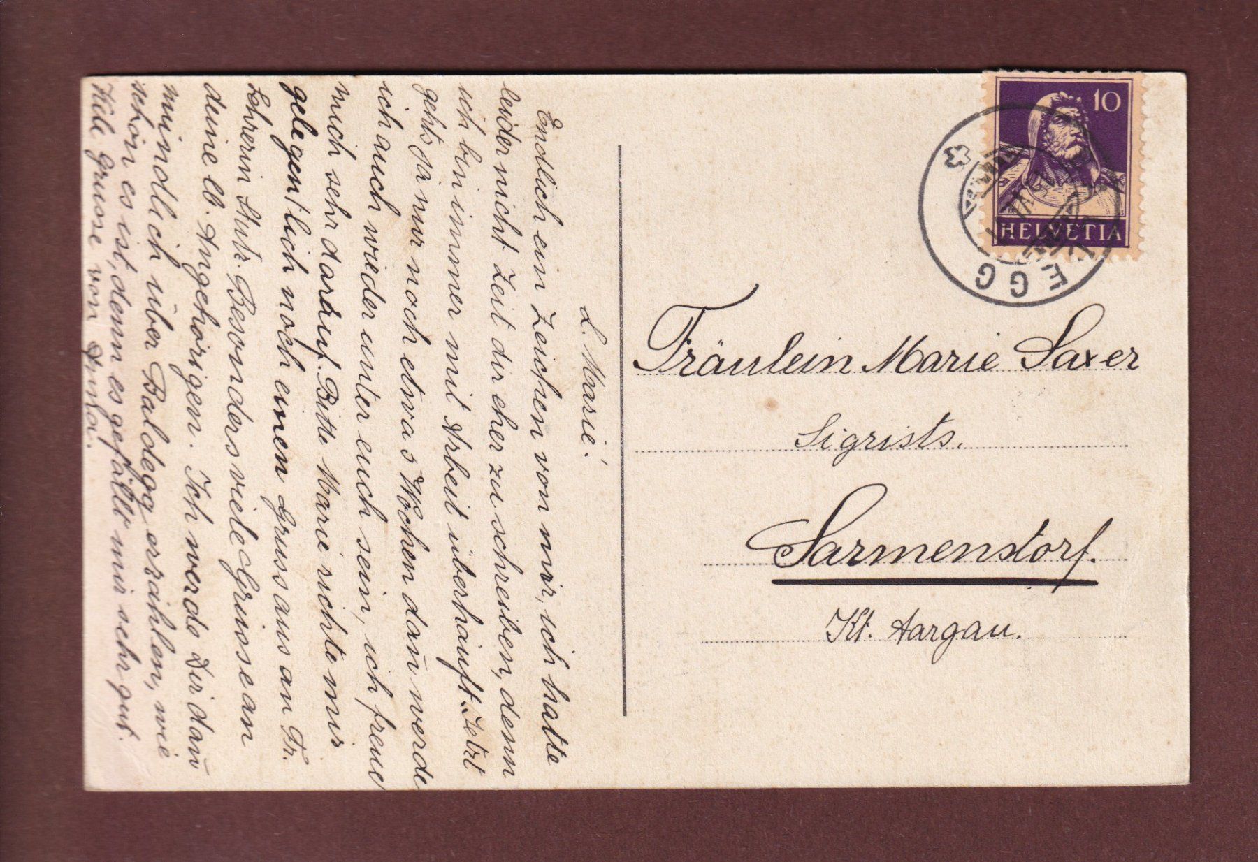 Cartes postales: BALDEGG - Töchterinstitut - Eingang zur Kapelle - 1931 – D'occasion à Pully par nicecards-shop 1