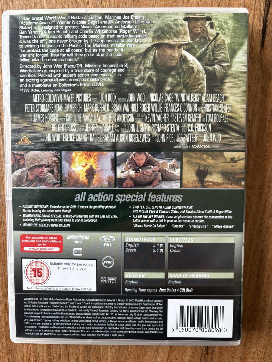 Tutti i DVDs: DVD Windtalkers (English) – Usato da Belp venduto da brb66 1