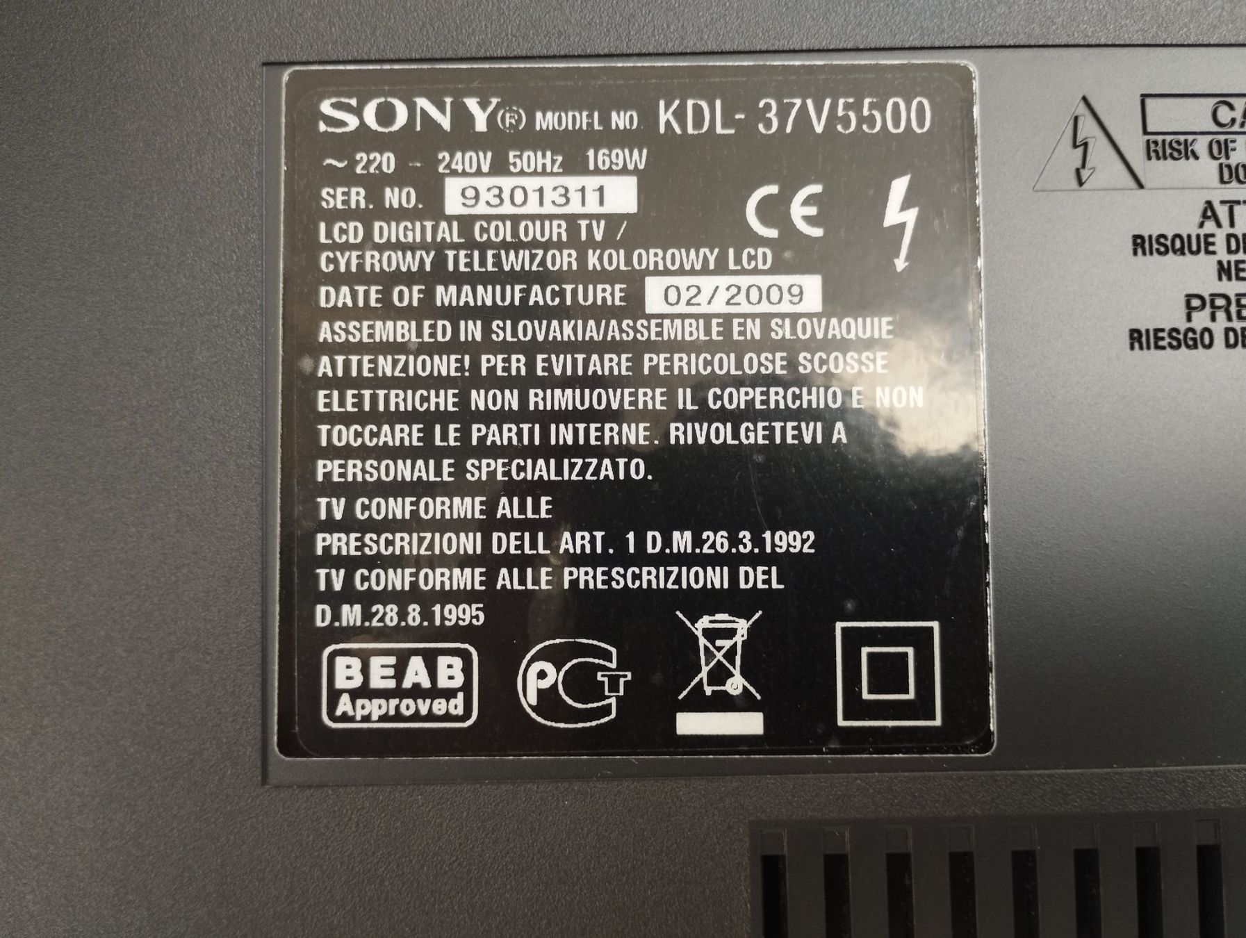 Sony Televisori: SONY Bravia TV - 37 Zoll – Usato da Schübelbach venduto da Restwert_Schubelbach 6