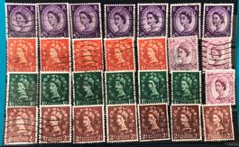 Grossbritannien Briefmarken mit Stempel Königin Elizabeth II