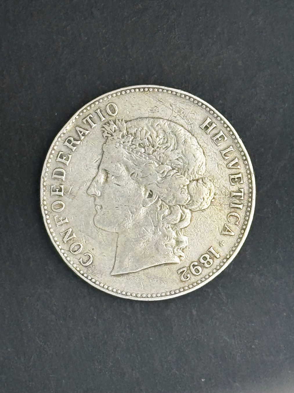 Tutti le monete: 5 Franken 1892 B Silber – Usato da Oberwil (Dägerlen) venduto da Kurkuma