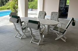Gartentisch mit 6 Stühlen weiss Gebraucht guter Zustand
