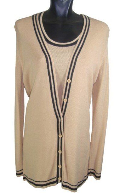 Twinset Maglioni & Felpe: Twin-Set, beige-schwarz, Baumwolle, Gr. M/L – Usato da Stehrenberg venduto da AB-C 1