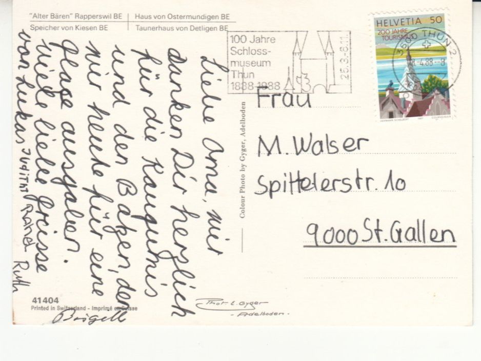 Ansichtskarten: Ballenberg 1988 – Gebraucht aus Bürglen TG von StampGraf 1