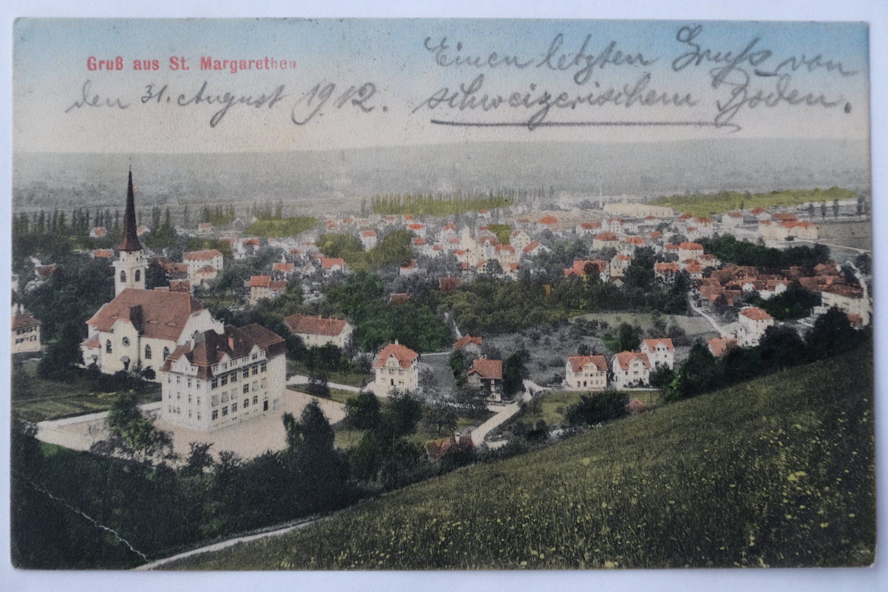 Cartoline postali: Ansichtskarte St. Margreten SG 1912 – Usato da Ehrendingen venduto da nicoro50