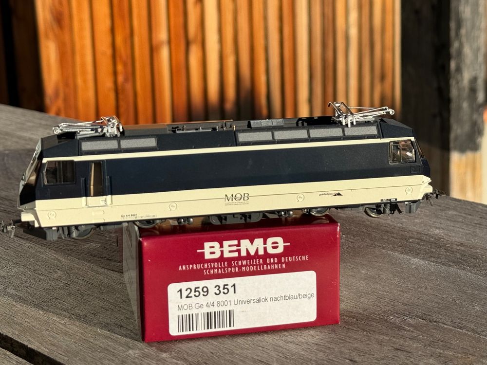 Bemo Modelleisenbahnen: Bemo MOB Ge 4/4 8001 neues Design H0m ESU SOUND V5 – Gebraucht aus Goldau von Bergsturz1806