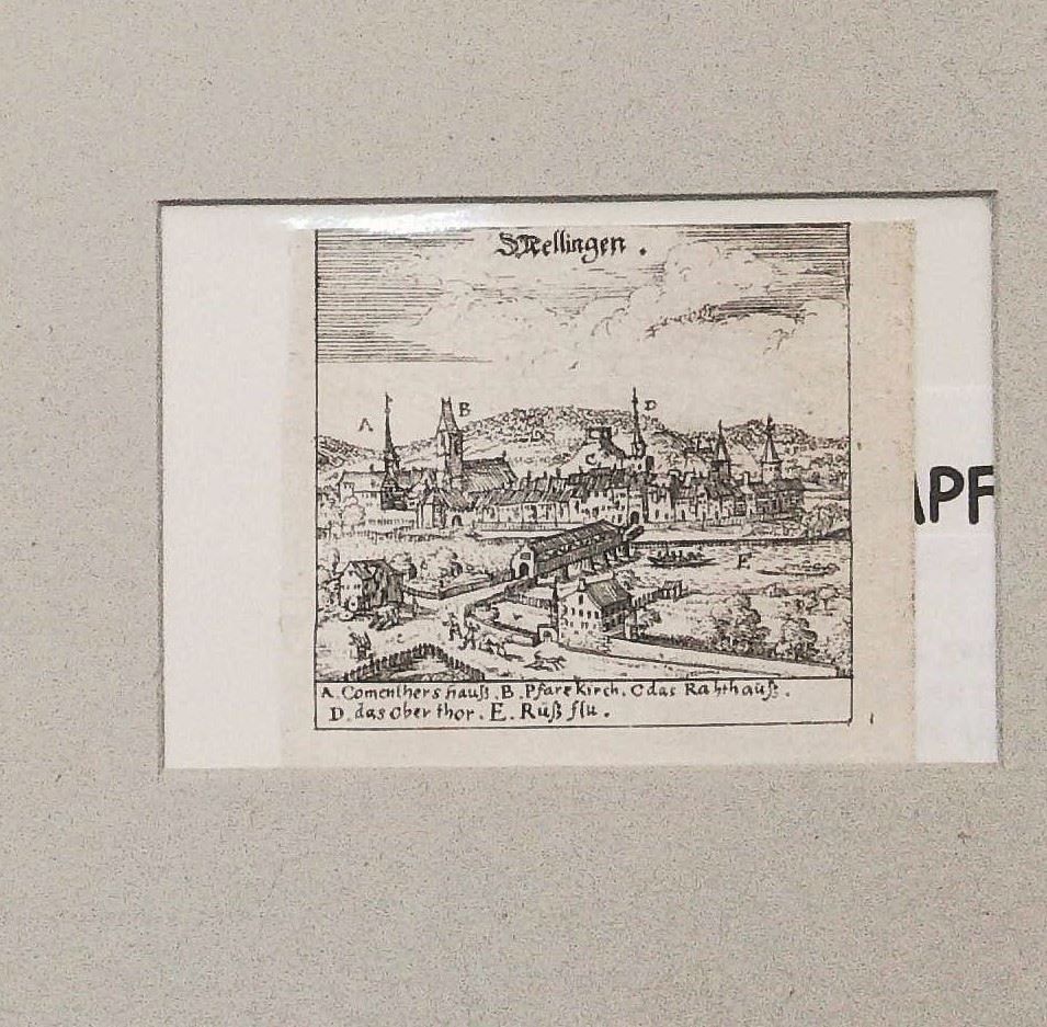 Incisioni: Mellingen  Kupferstich von Wagner 1688 – Usato da Rafz venduto da Helvet32 1