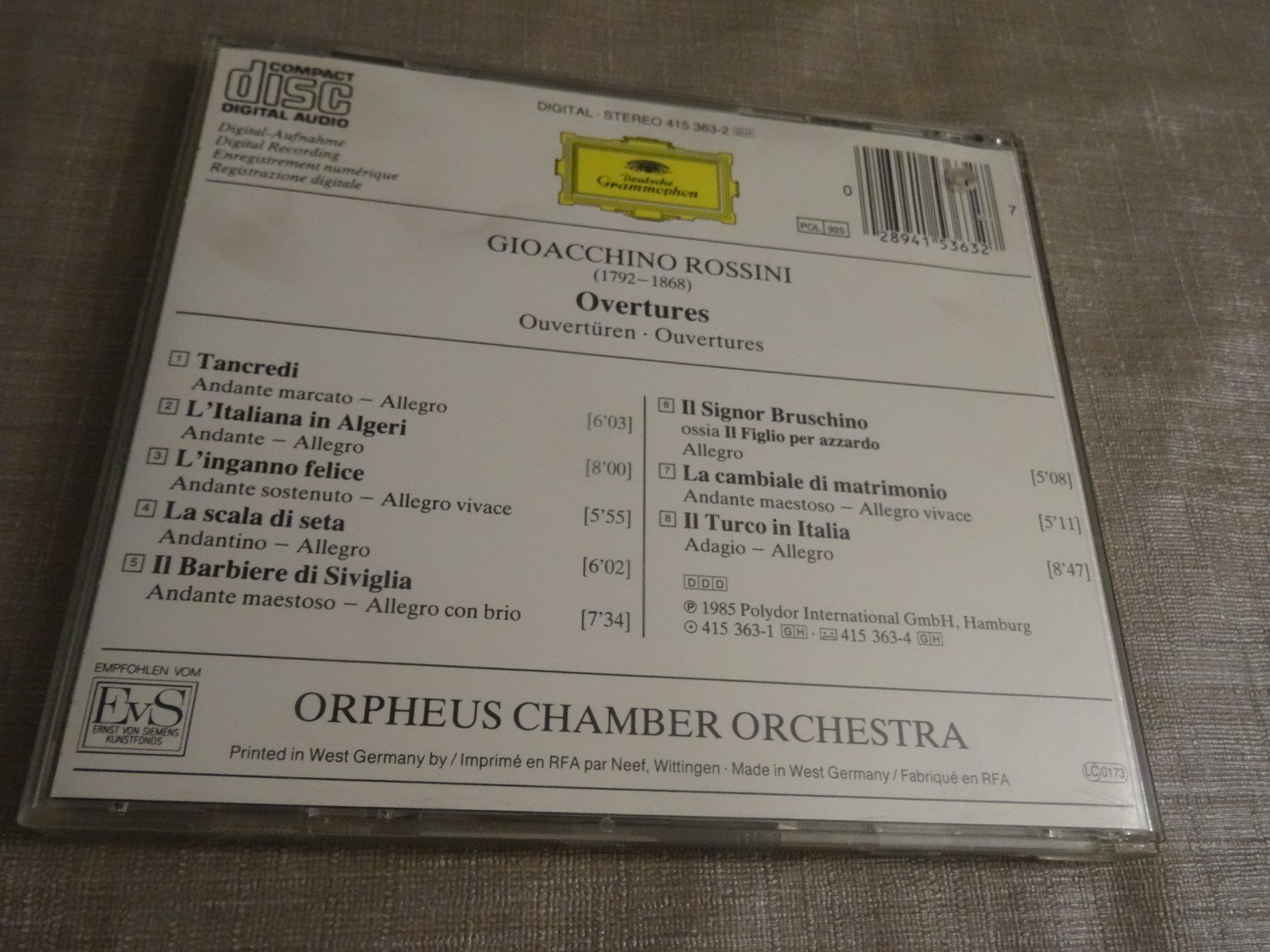 CD: Rossini Ouvertüren CD - Orpheus Chamber Orchestra CD – Usato da Olten venduto da Disc-Ausverkauf 1