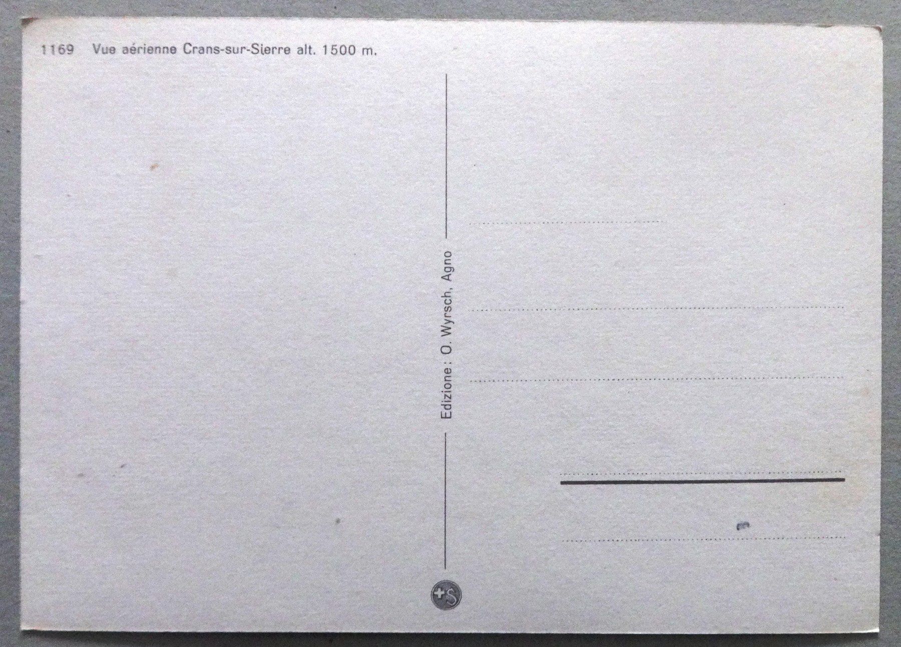 Cartoline postali: Crans-sur-Sierre, 1500 m, vue aérienne – Usato da Fétigny venduto da Billy2miny 1