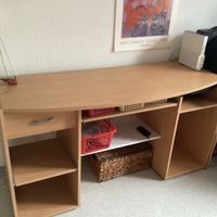 Schreibtisch Buche Dekor mit Schublade und Tastaturauszug 