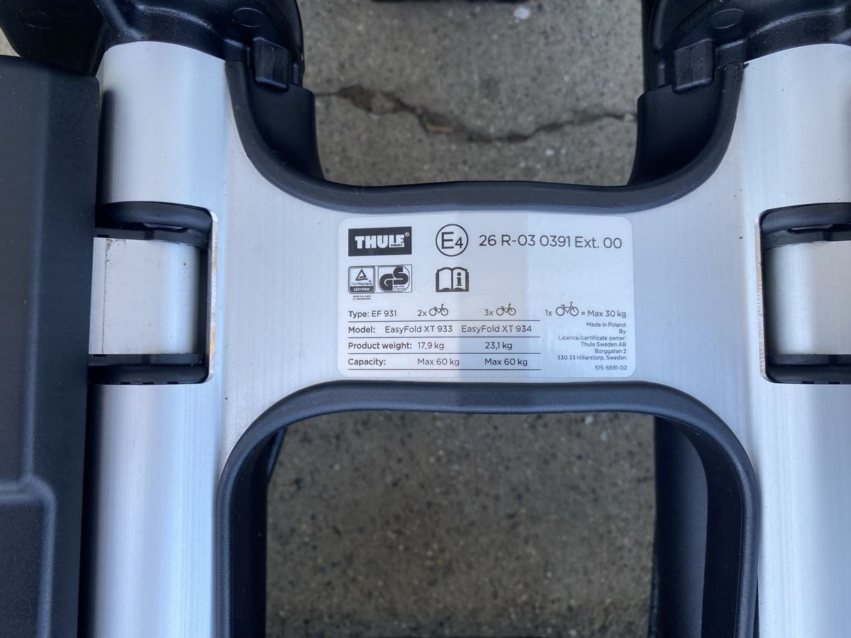 Thule Rimorchi: Thule EasyFold XT 2 Fahr­rad­trä­ger – Usato da Graben venduto da pod_5qfd 5