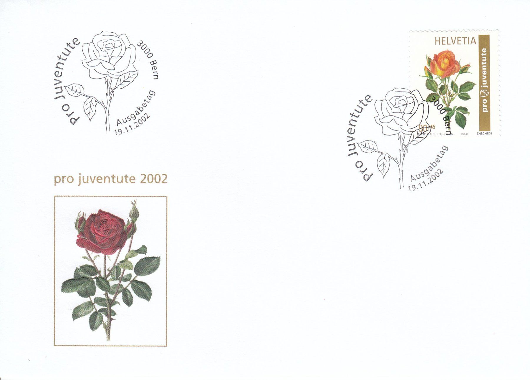 Tutti i francobolli: 2002 J366 Pro Juventute Rose FDC – Usato da Spreitenbach venduto da Mustang_1105
