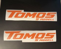 2x TOMOS S Modell Aufkleber – Orange