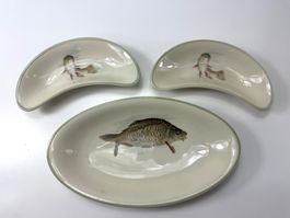 Hutschenreuther 3er Set Fisch Schalen Art Déco (1925–1939)