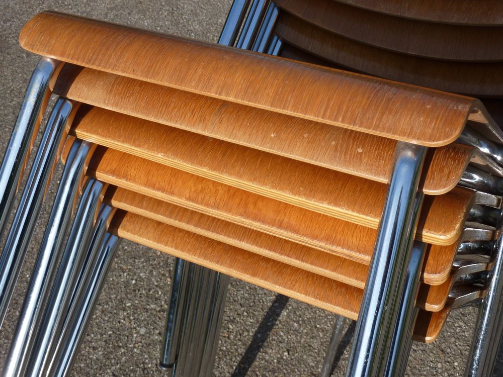 6 Stühle Holzstühle Stapelstühle Seminarstühle stapelbar 6