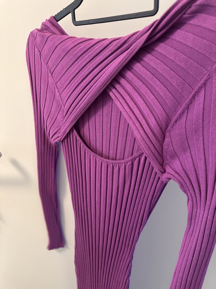 H&M Kleider: Trendiges Strickkleid in Lila, Grösse S – Gebraucht aus Basel von Gona03 1