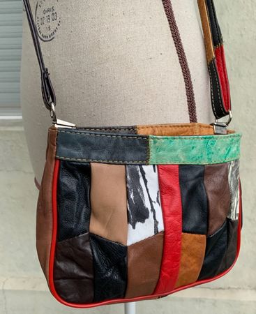 Incroyable sac vintage patchwork LACOSTE 2 poches zippées