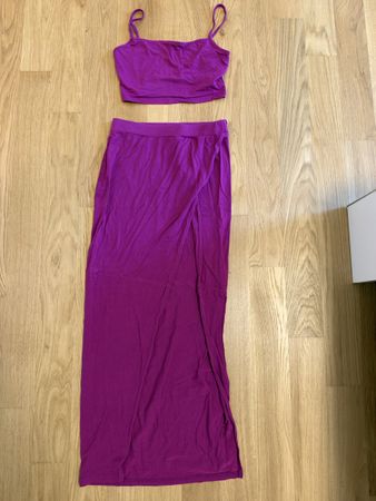 Shein Set lila Top und Rock lang Groesse S neuwertig